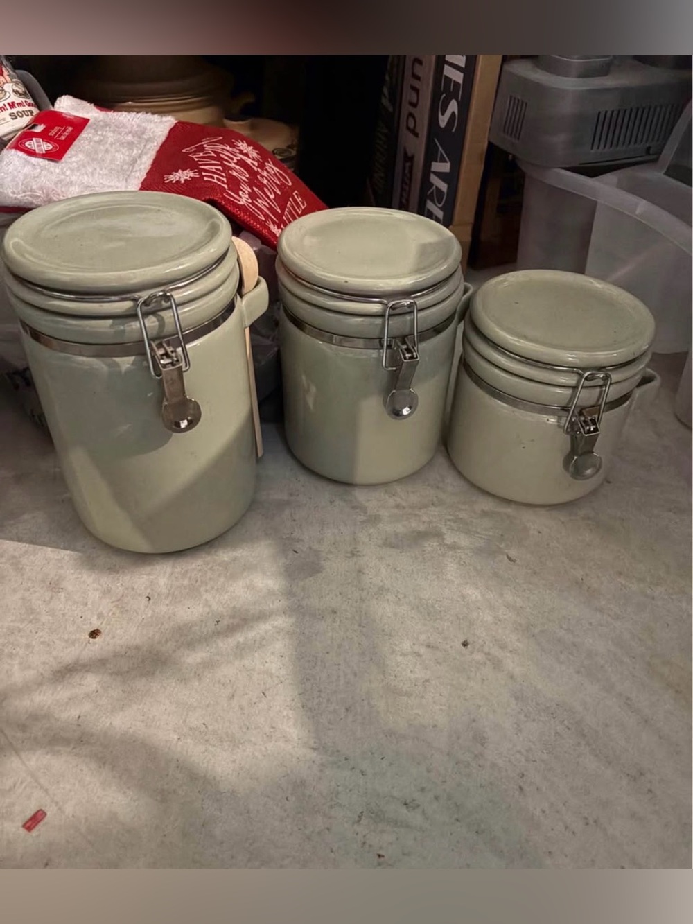 Ceramic Airtight Canister Set - Sage Green